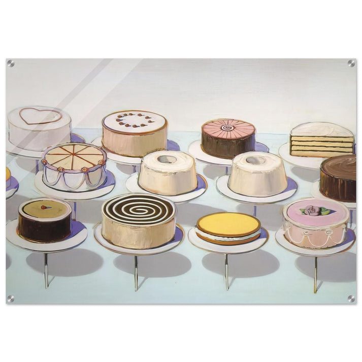 Cakes - 1963 - Wayne Thiebaud Acrylic Print - 70x100 cm / 28x40″ inches