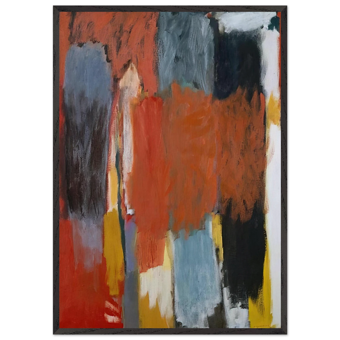 Untitled - 1961 N14 - Giorgio Cavallon 70x100 cm / 28x40 inches Framed Art Print – Black Wooden Frame