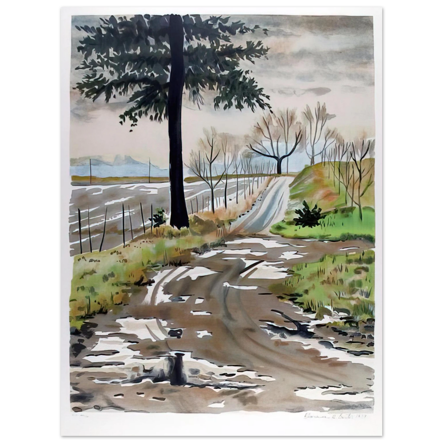 Clarence Holbrook Carter - Untitled - Country Road - 1979 Fine Art Poster - Default Title