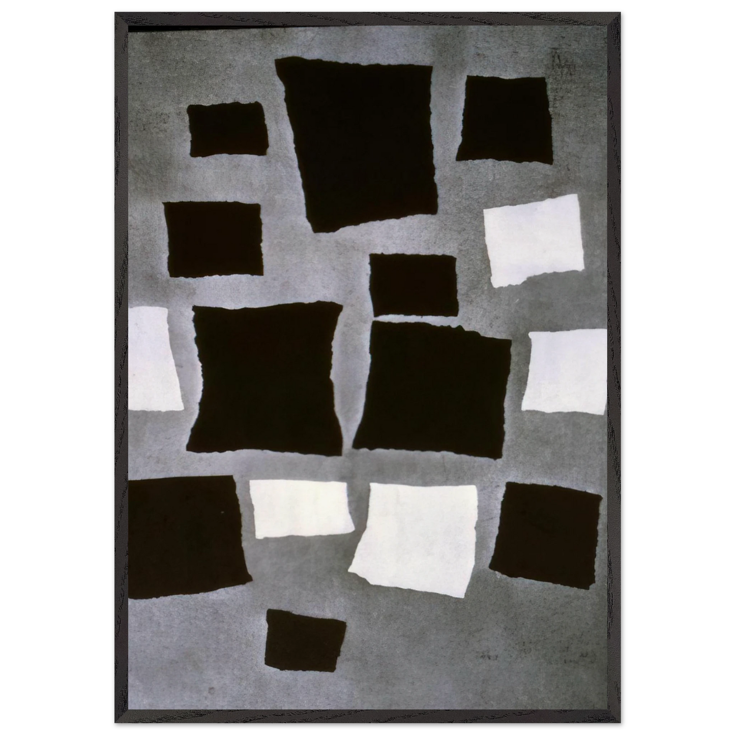 Squares or Rectangles Arranged According to the Laws of Chance - Jean Arp 70x100 cm / 28x40 inches Framed Art Print – Black Wooden Frame