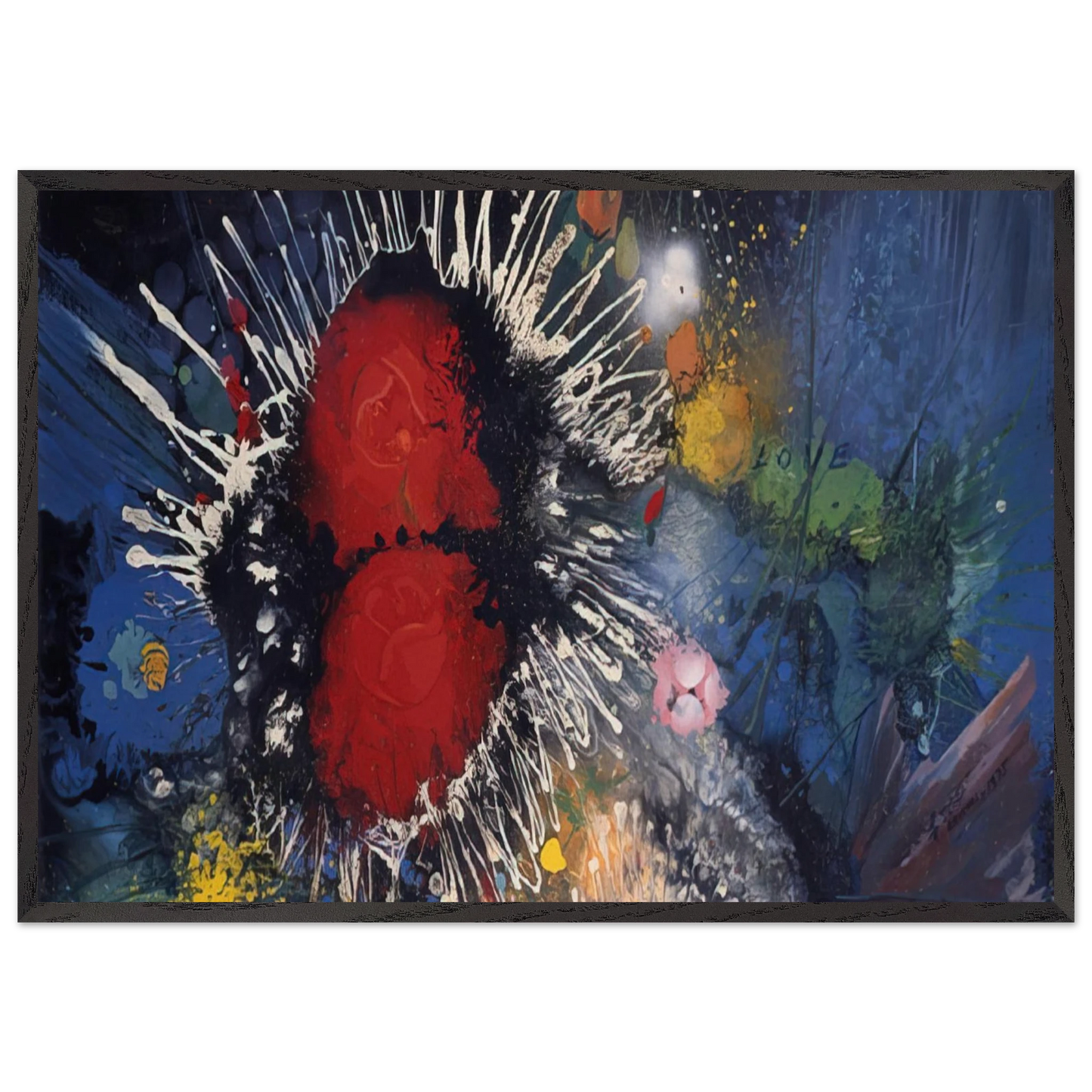 Flowers No 4 - 1974 - Gebre Kristos Desta Framed Art Print – Black Wooden Frame - Default Title - -Framed Art Print