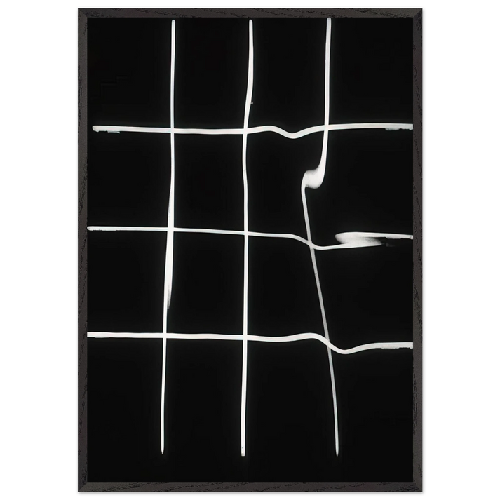 Reflections in water deformed by the spectator - 1964 - Francois Morellet 70x100 cm / 28x40 inches Framed Art Print – Black Wooden Frame