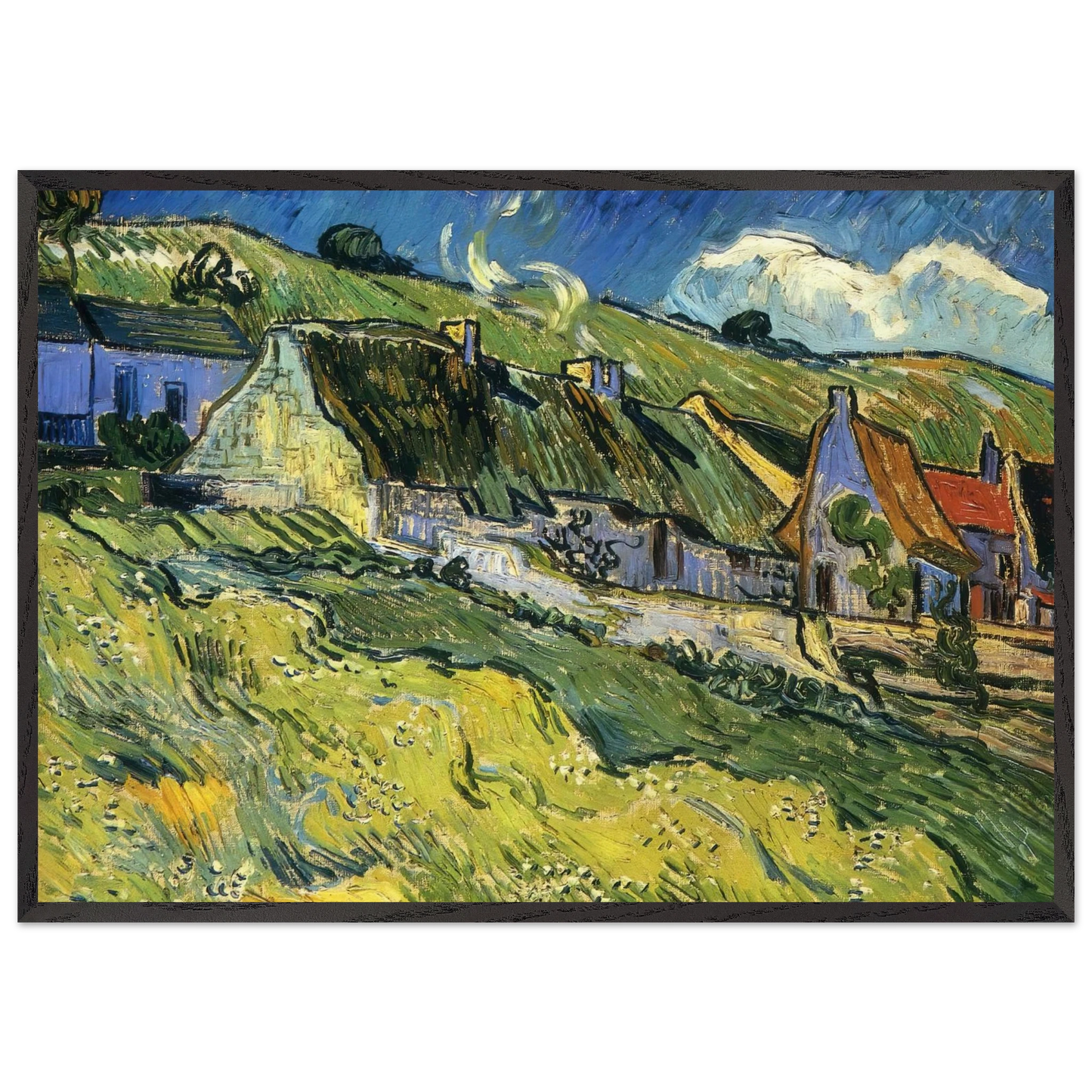 A Group of Cottages - Vincent van Gogh Framed Art Print – Black Wooden Frame - Default Title - -Framed Art Print