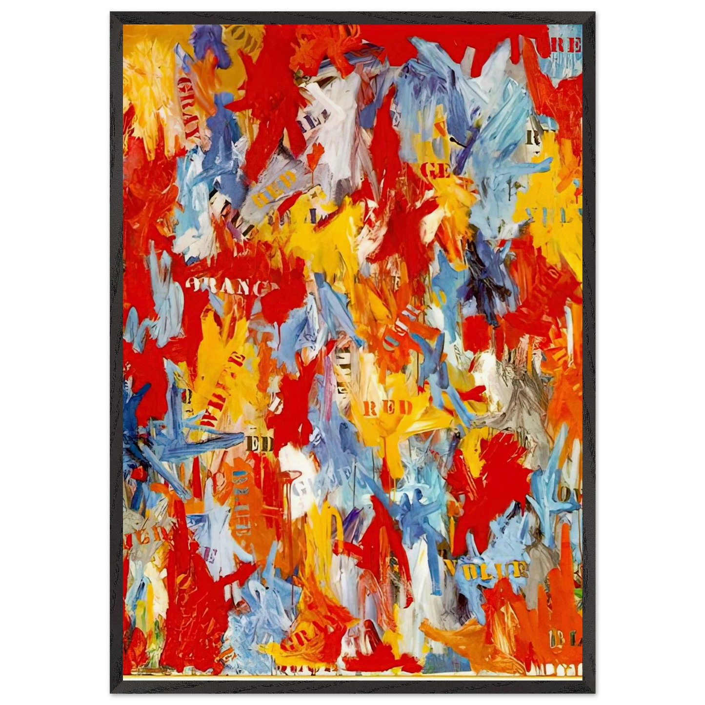 FALSE START 1959 - Jasper Johns 70x100 cm / 28x40 inches Framed Art Print – Black Wooden Frame