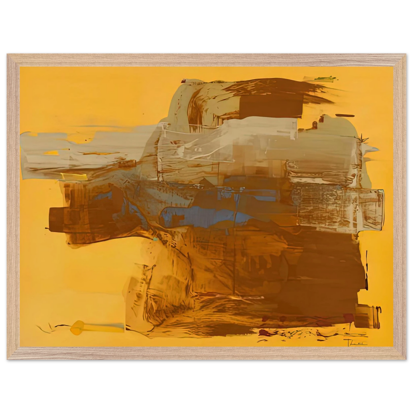 Helen Frankenthaler - Mineral Kingdom, 1976- Wall Art - 60x80 cm / 24x32 inches - Premium Wooden Framed Poster With Fine Art Paper - White frame