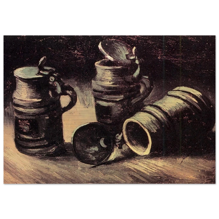 Beer Tankards - Vincent van Gogh Brushed Aluminum Print - 70x100 cm / 28x40 inches | Vincent van Gogh Aluminum Print | Vincent van Gogh Prints
