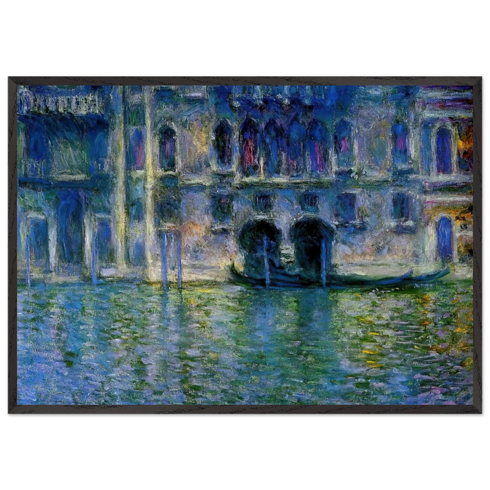 Palazzo da Mula at Venice - claude monet 70x100 cm / 28x40 inches Framed Art Print – Black Wooden Frame