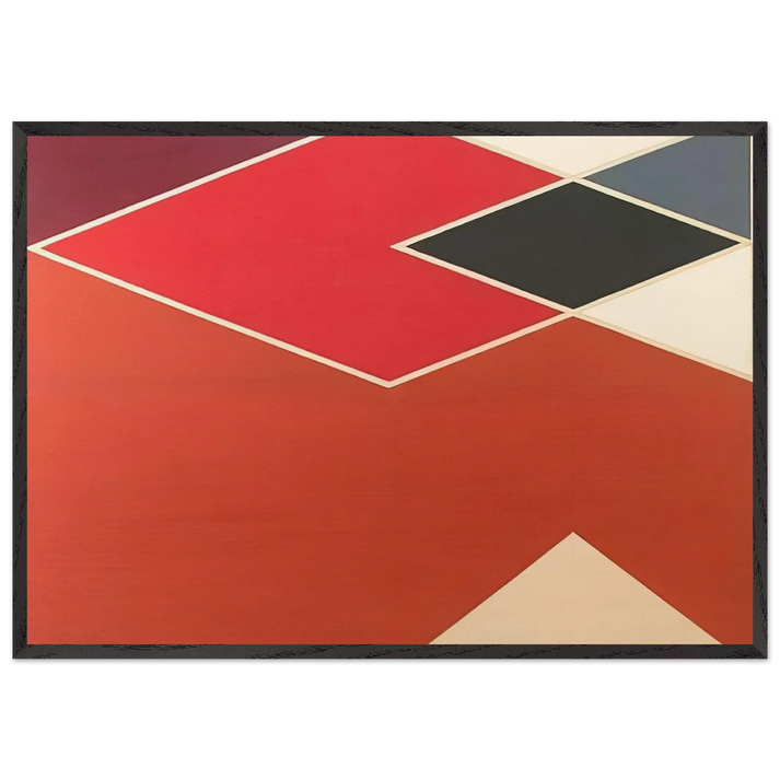 Tikke from the Diamond Cut Series - 1968 - Larry Zox 70x100 cm / 28x40 inches Framed Art Print – Black Wooden Frame