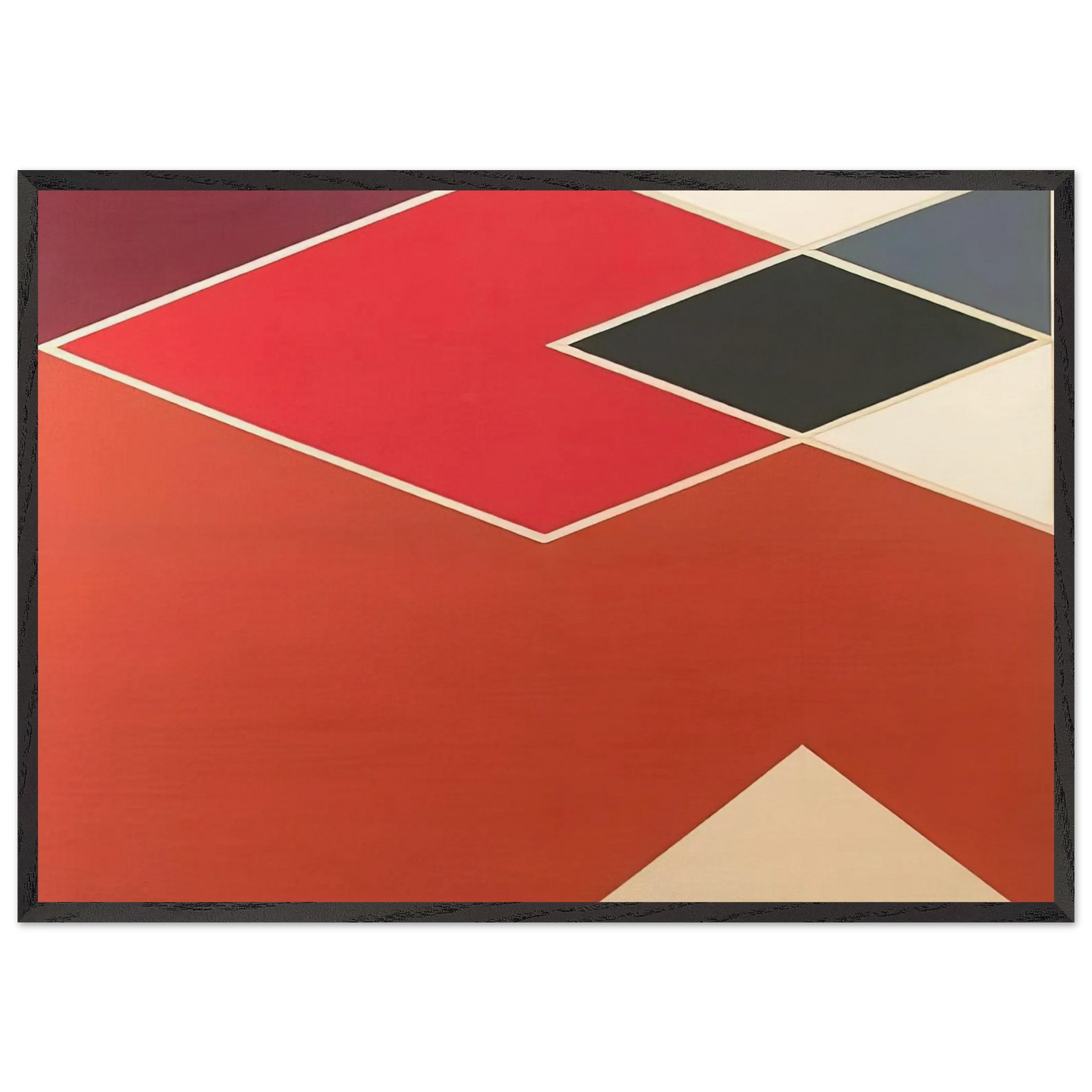 Tikke from the Diamond Cut Series - 1968 - Larry Zox 70x100 cm / 28x40 inches Framed Art Print – Black Wooden Frame