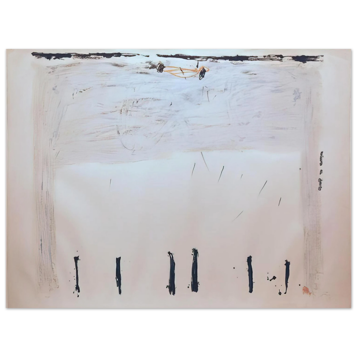 Antoni Tapies - VERTICALES EN BAS 1968 Fine Art Poster - Default Title
