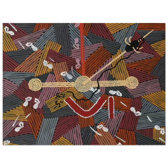 Clifford Possum Tjapaltjarri - Men's Love Story - 1996 75x100 cm / 30x40inches Fine Art Poster