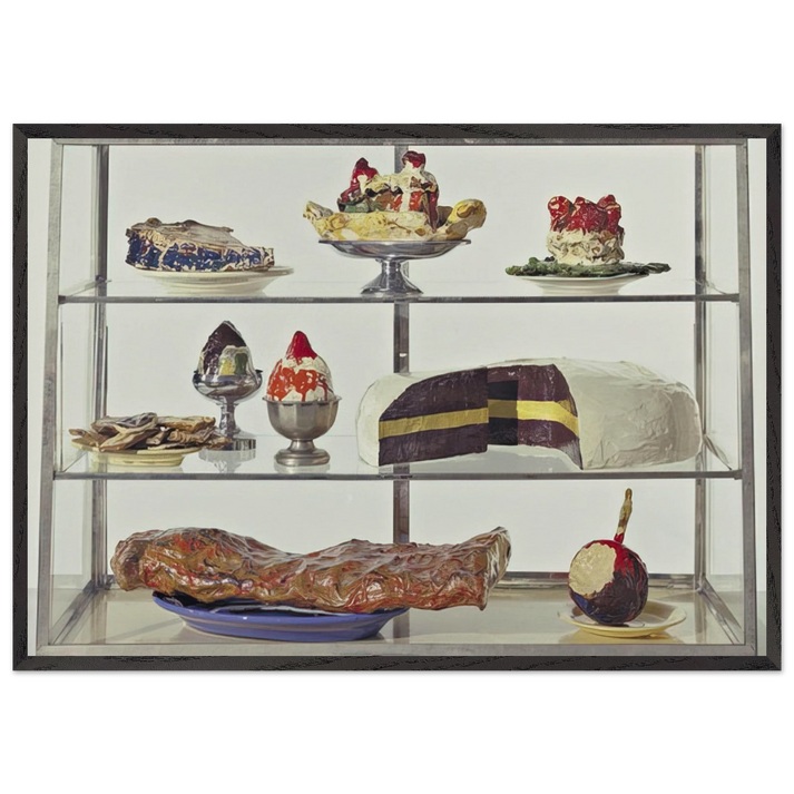 PASTRY CASE I 1962 - Claes Oldenburg 70x100 cm / 28x40 inches Framed Art Print – Black Wooden Frame