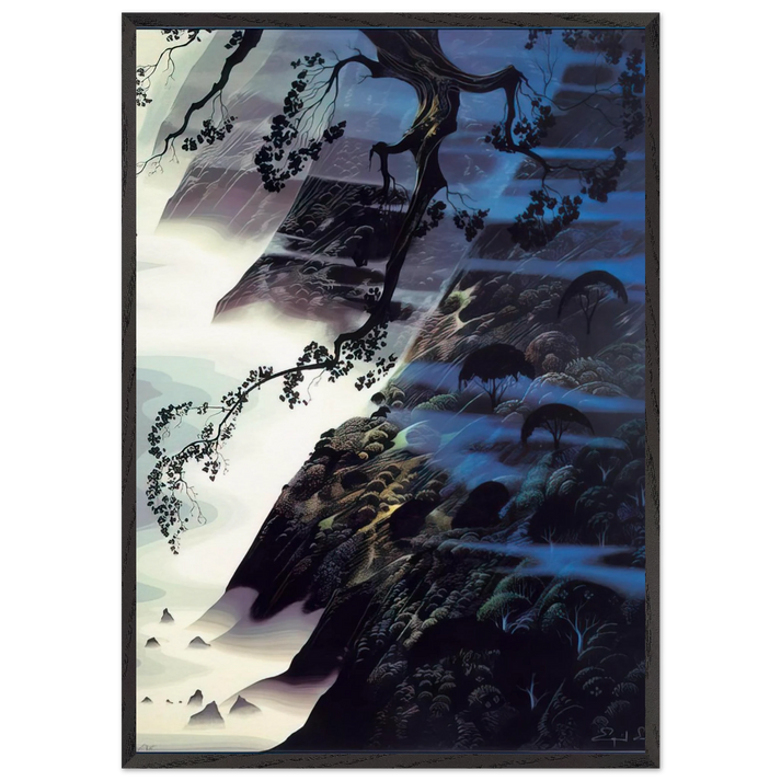 Sea Wind and Fog - Eyvind Earle 70x100 cm / 28x40 inches Framed Art Print – Black Wooden Frame