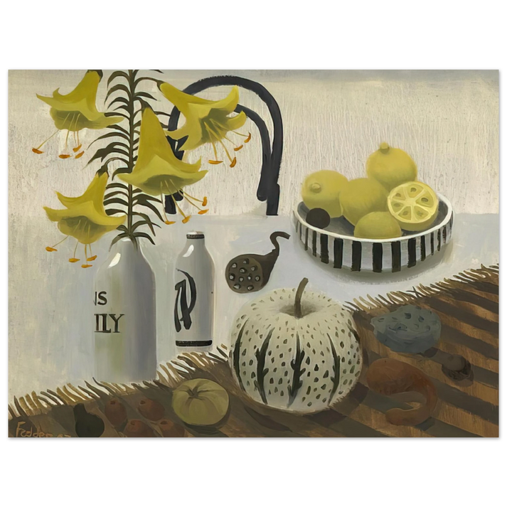Mary Fedden - Lilies and Lemons - 2007 75x100 cm / 30x40inches Fine Art Poster