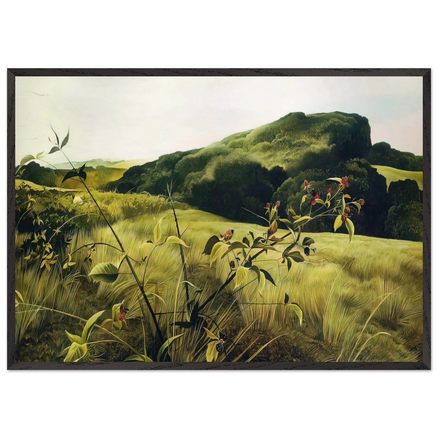 BLACKBERRY PICKER - Andrew Wyeth Framed Art Print – Black Wooden Frame - Default Title - -Framed Art Print