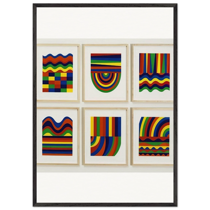 Arcs and Bands in Colors - Sol LeWitt 70x100 cm / 28x40 inches Framed Art Print – Black Wooden Frame