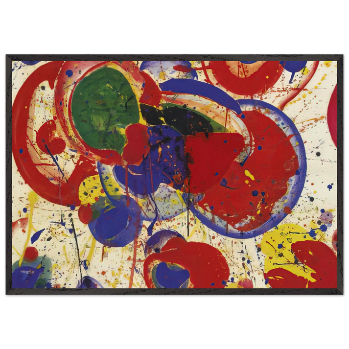All Red - Sam Francis 70x100 cm / 28x40 inches Framed Art Print – Black Wooden Frame