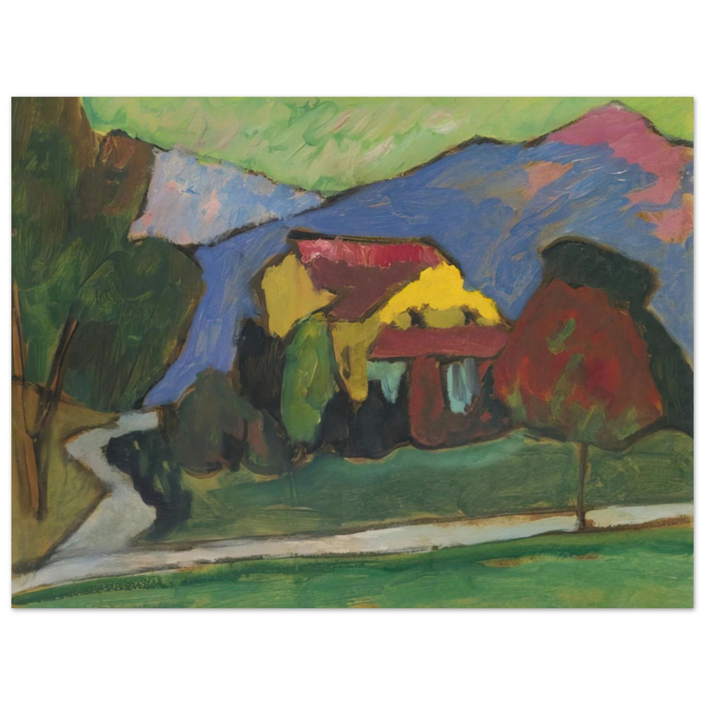 Gabriele Munter - THE YELLOW HOUSE 1908 Fine Art Poster - Default Title