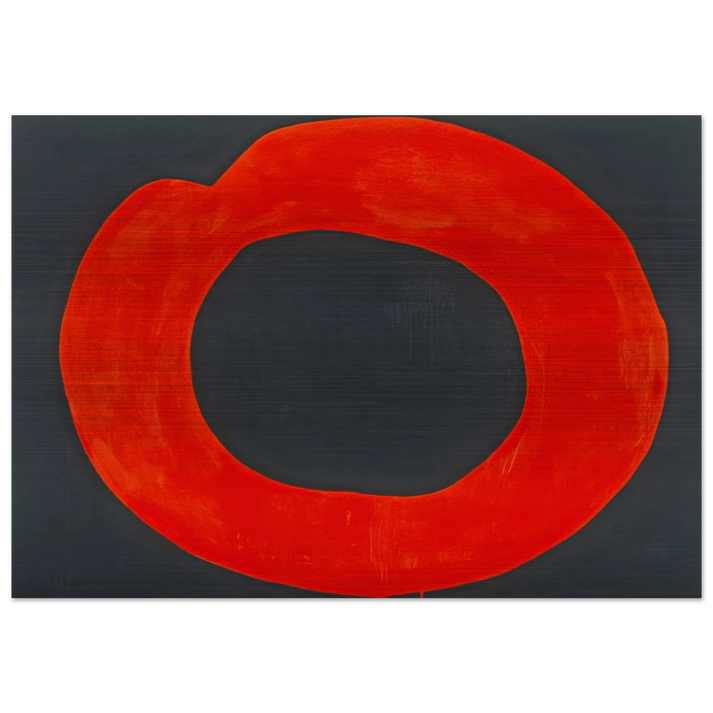 Red Circle on Black - 1965 - Jiro Yoshihara Brushed Aluminum Print - 70x100 cm / 28x40 inches | Jiro Yoshihara Aluminum Print | Jiro Yoshihara Prints