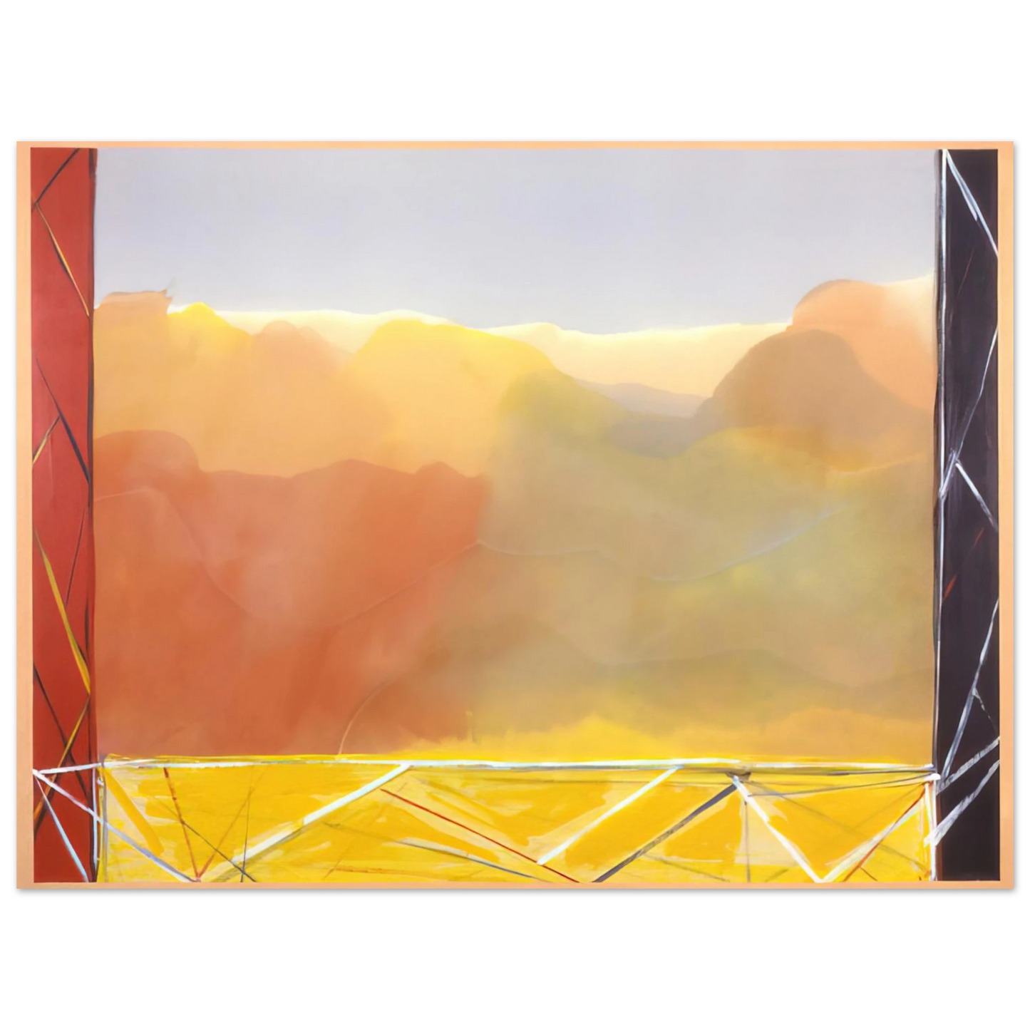 Ronnie Landfield - The Yellow Bridge - 1988 Fine Art Poster - Default Title