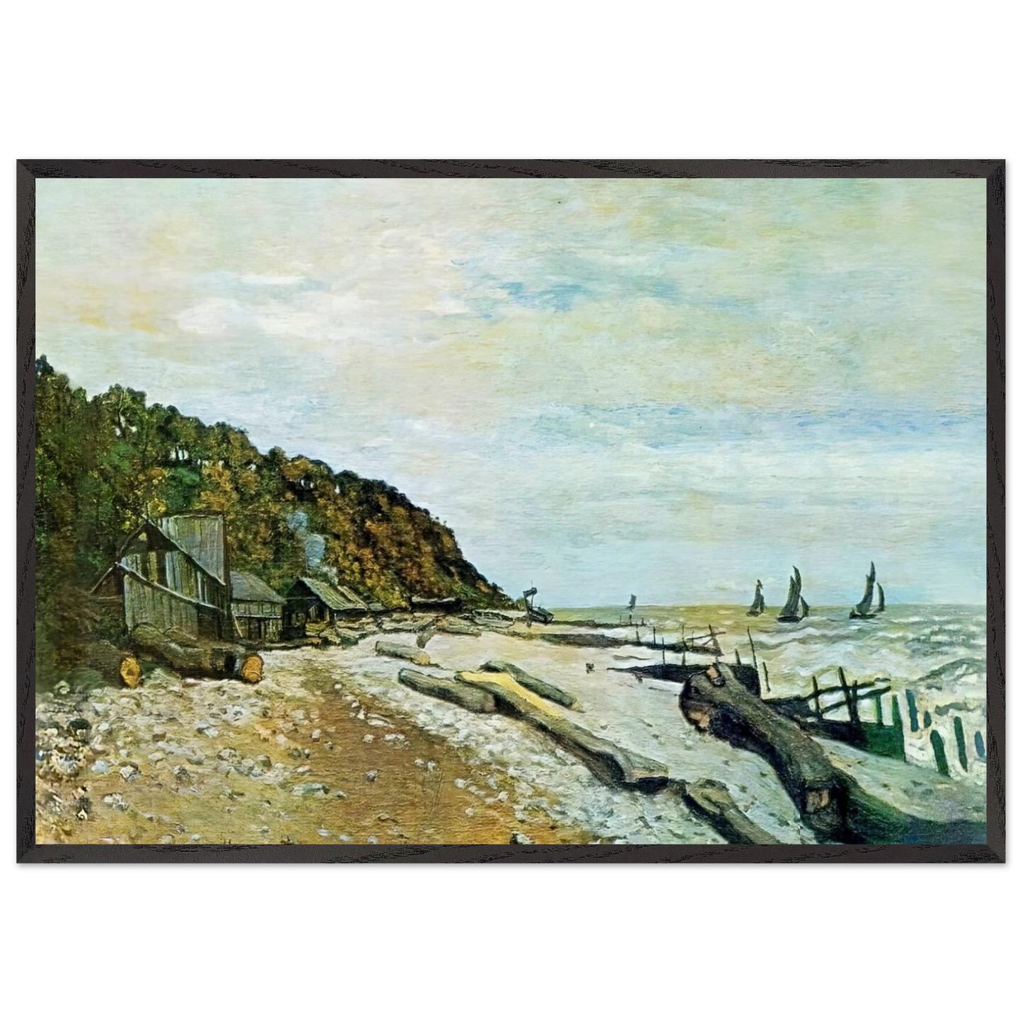 Boatyard near Honfleur - claude monet Framed Art Print – Black Wooden Frame - Default Title - -Framed Art Print