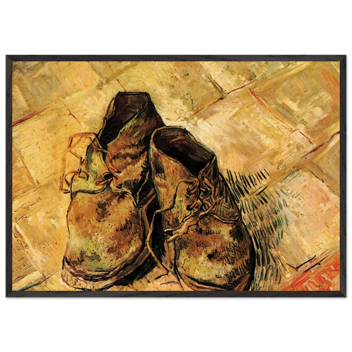A Pair of Shoes - Vincent van Gogh 70x100 cm / 28x40 inches Framed Art Print – Black Wooden Frame