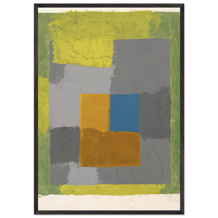 STUDY FOR HOMAGE TO THE SQUARE 2 - Josef Albers 70x100 cm / 28x40 inches Framed Art Print – Black Wooden Frame