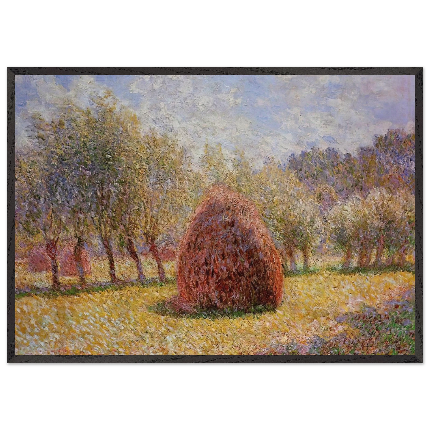 Haystacks at Giverny - claude monet Framed Art Print – Black Wooden Frame - Default Title - -Framed Art Print