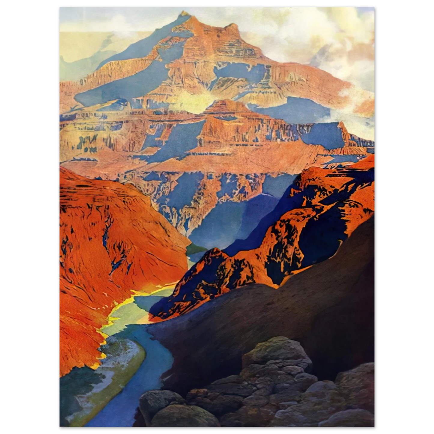 Maxfield Parrish - Grand Canyon Wall Art - 21x29.7 cm / 8x12" - Fine Art Poster-canvas - -