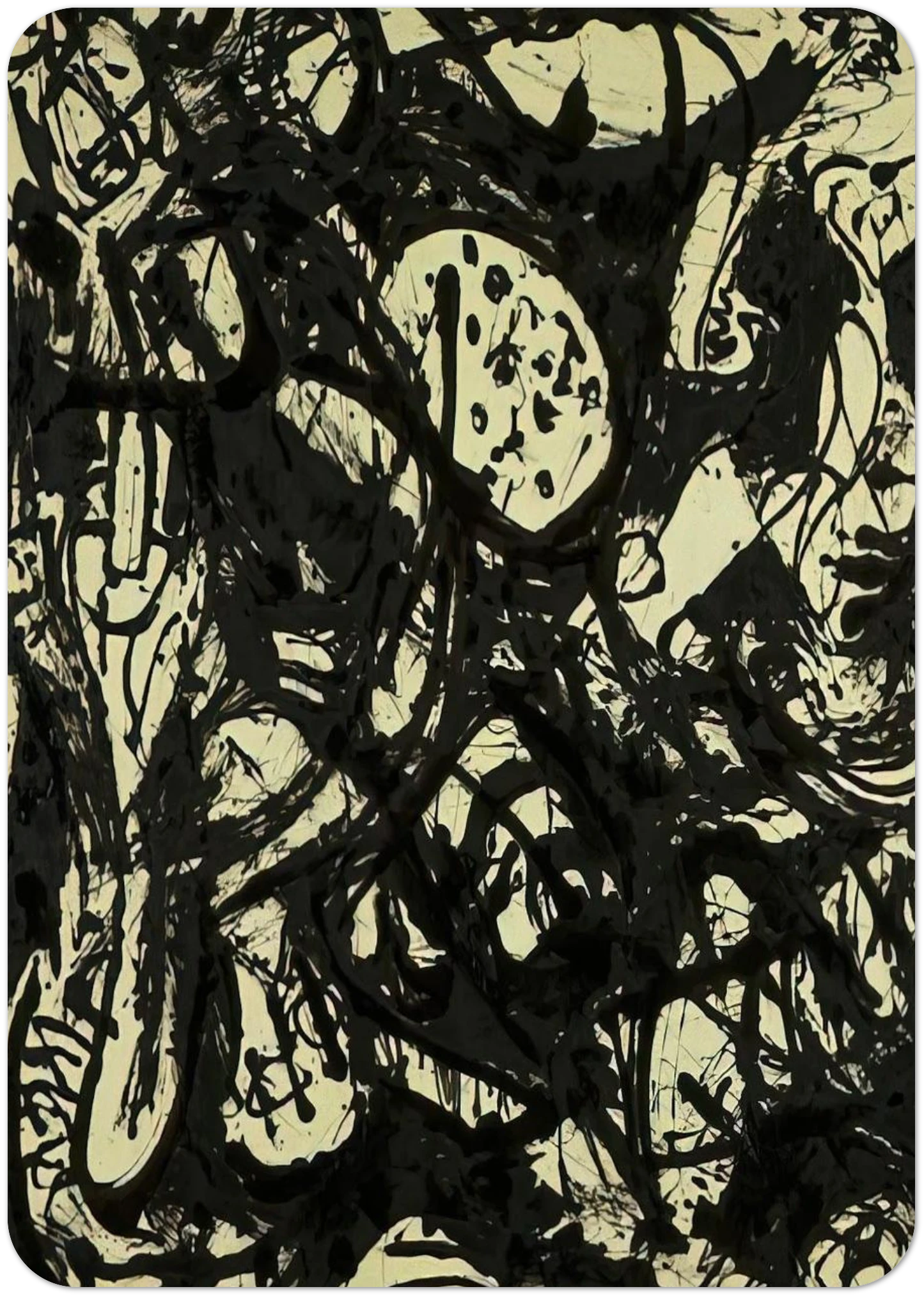 BLACK WHITE NUMBER 20 1951 By Jackson Pollock Pack of 10 Post Cards | Jackson Pollock Post Cards | A6 (10.5 x 14.8 cm) - 4.1 x 5.8 inches