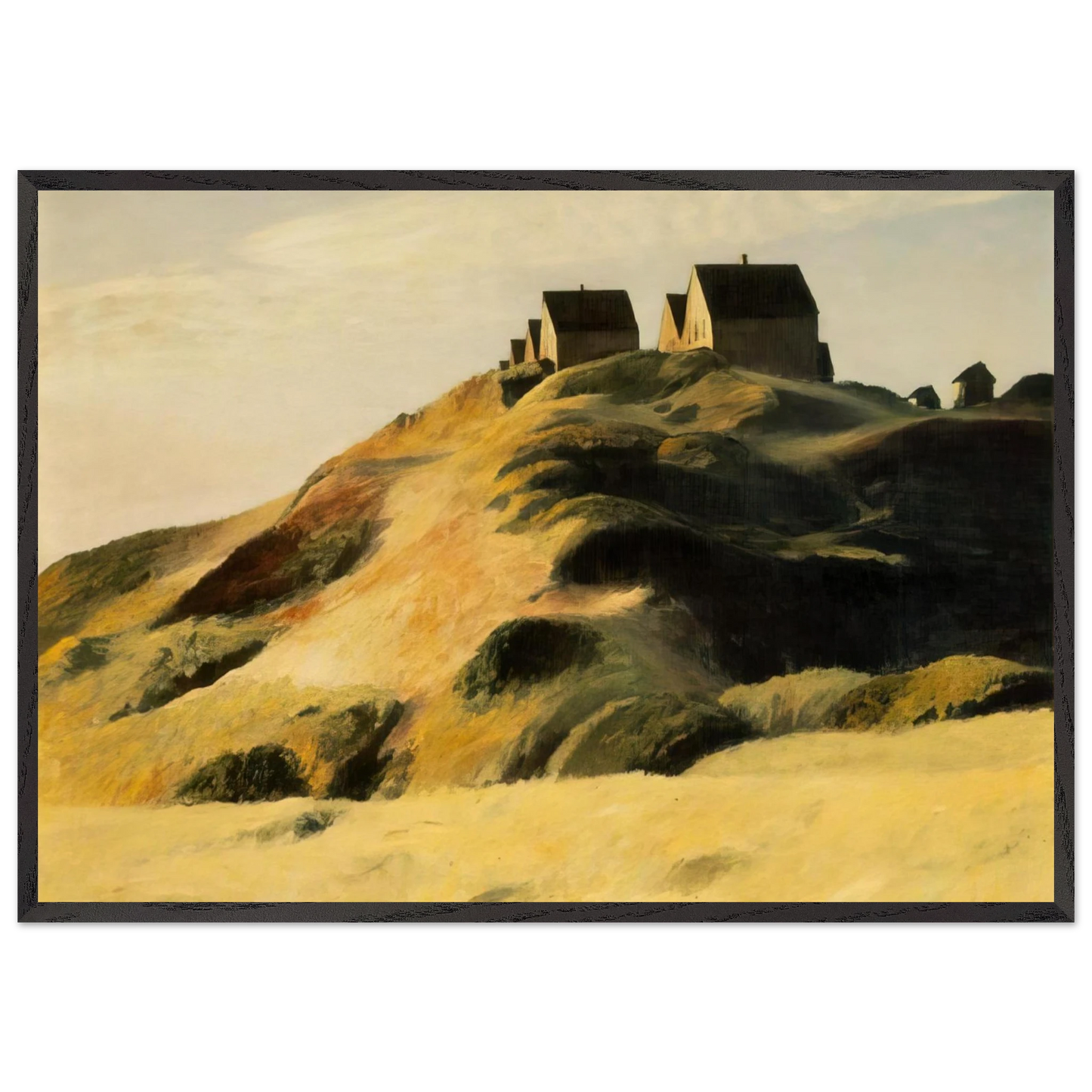 Corn Hill - Edward Hopper 70x100 cm / 28x40 inches Framed Art Print – Black Wooden Frame