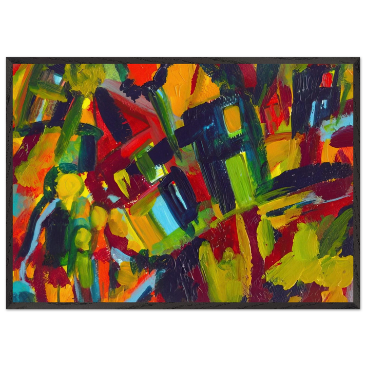 NOTDETECTED189365 - Wassily Kandinsky 70x100 cm / 28x40 inches Framed Art Print – Black Wooden Frame