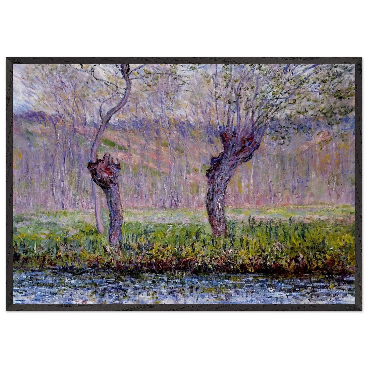 Willows in Springtime - claude monet Framed Art Print – Black Wooden Frame - Default Title - -Framed Art Print