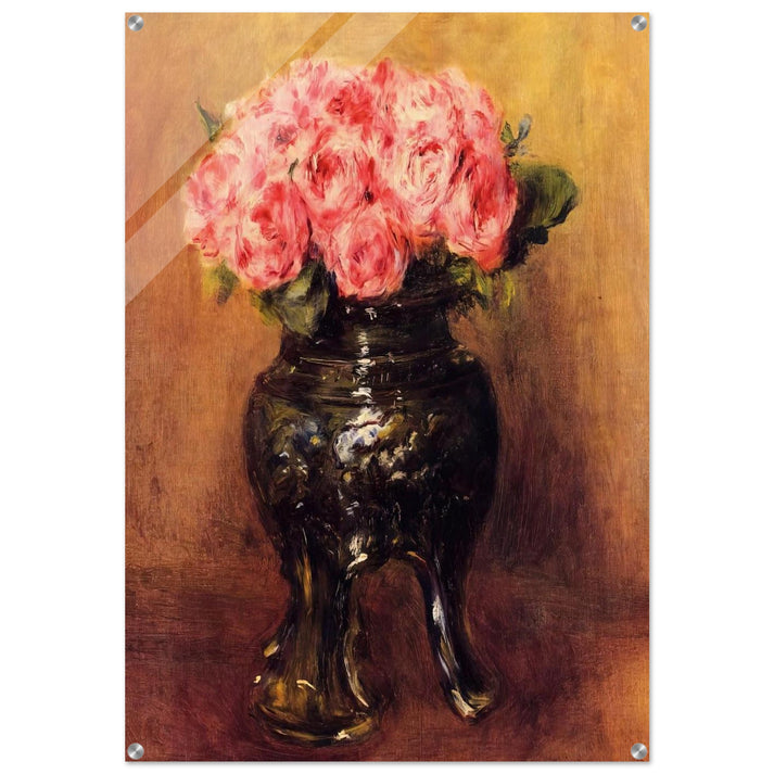 Roses in a China Vase - Pierre-Auguste Renoir Acrylic Print - 70x100 cm / 28x40″ inches