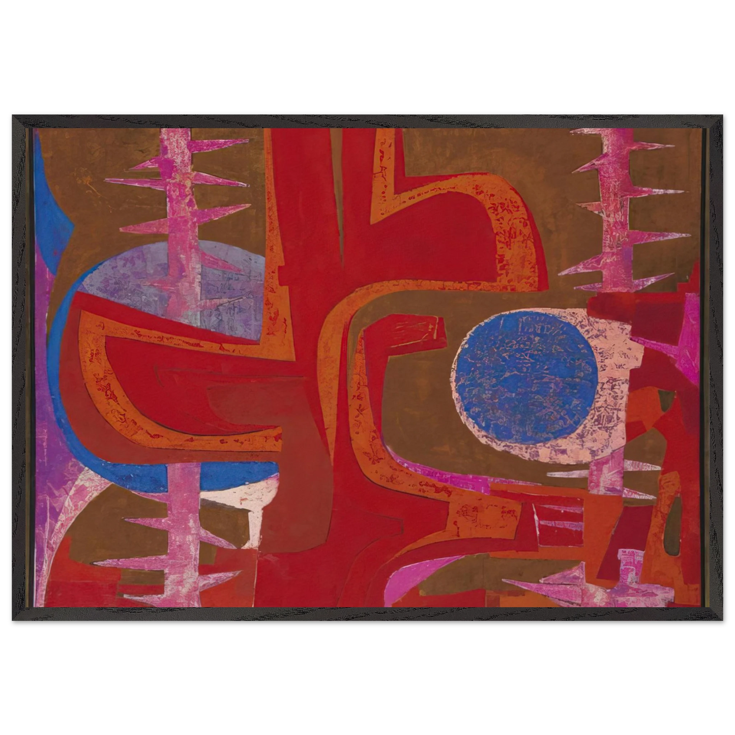 Sobre la tumba de Justino - Pedro Coronel Framed Art Print – Black Wooden Frame - Default Title - -Framed Art Print