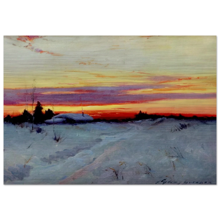 Alaska Sunset - Romanticism - Sydney Laurence Brushed Aluminum Print - 70x100 cm / 28x40 inches | Sydney Laurence Aluminum Print | Sydney Laurence Prints