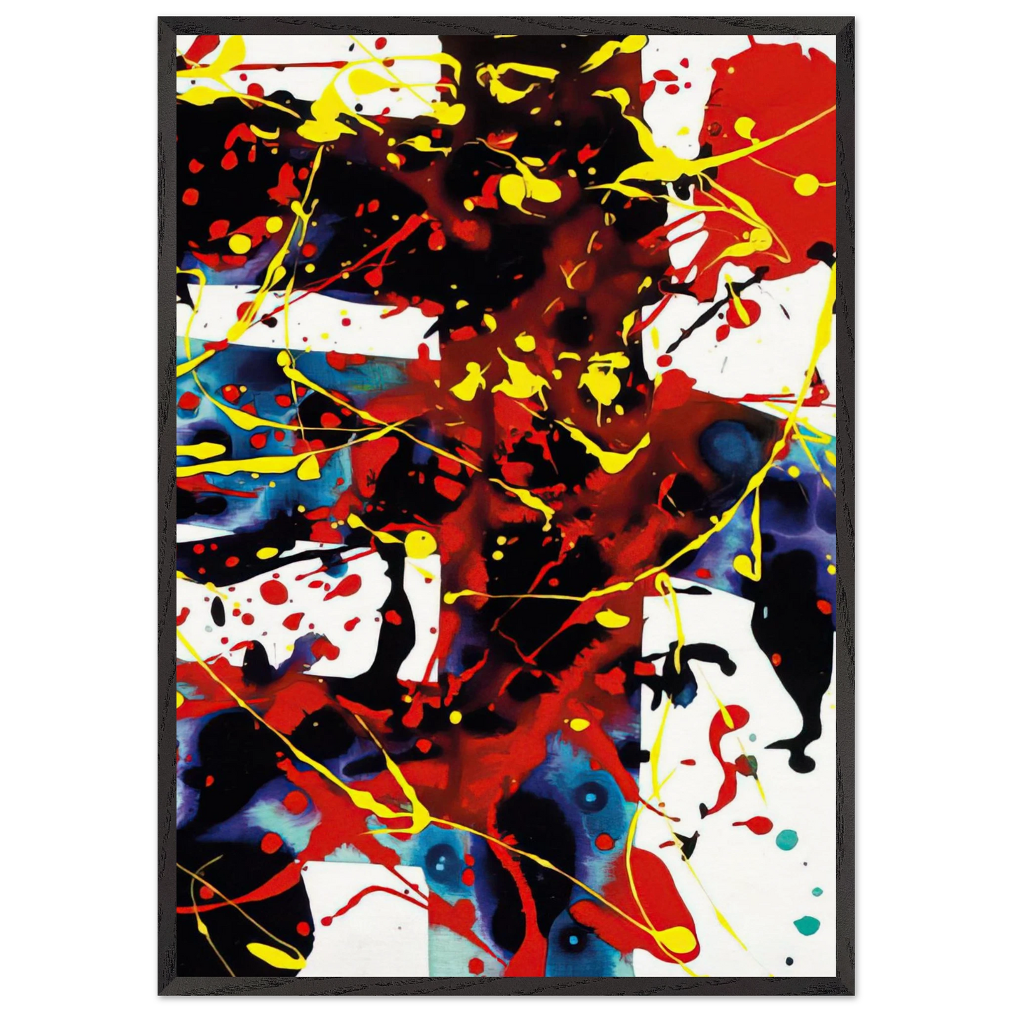 Untitled SFP94-49 SFF 1723 - Sam Francis Framed Art Print – Black Wooden Frame - Default Title - -Framed Art Print