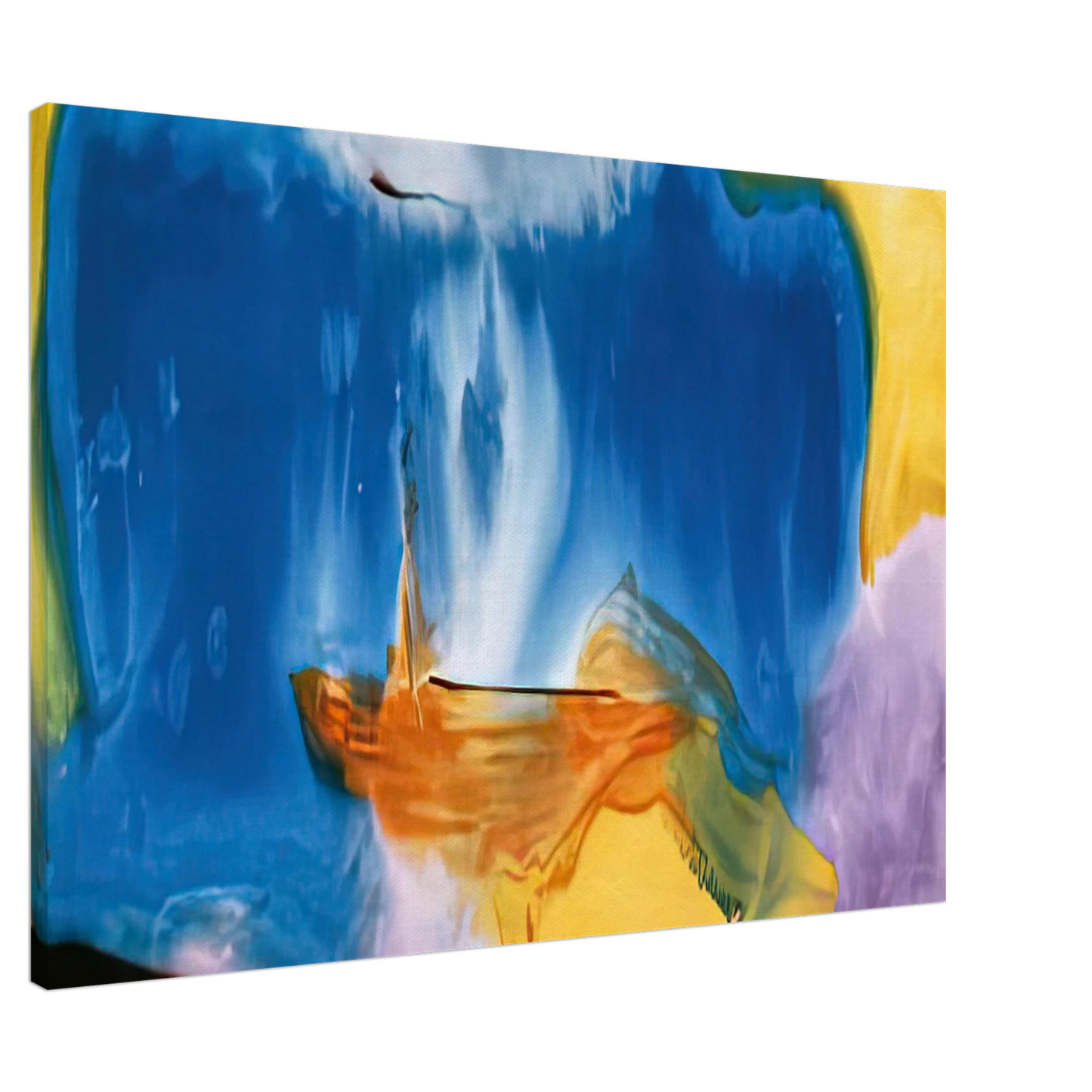 Helen Frankenthaler - Moveable Blue, 1973- Wall Art - 21x29.7 cm / 8x12" - Premium Wooden Framed Poster With Fine Art Paper - Black frame