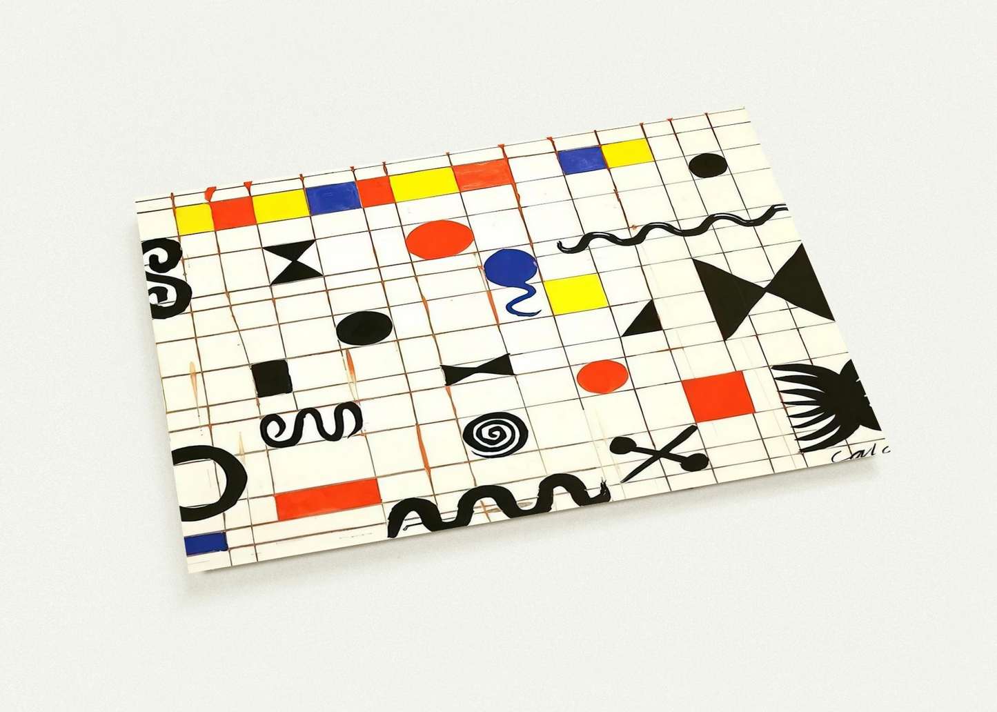 GRID WITH SYMBOLS 1966 By Alexander Calder Pack of 10 Post Cards | Alexander Calder Post Cards | A6 (10.5 x 14.8 cm) - 4.1 x 5.8 inches