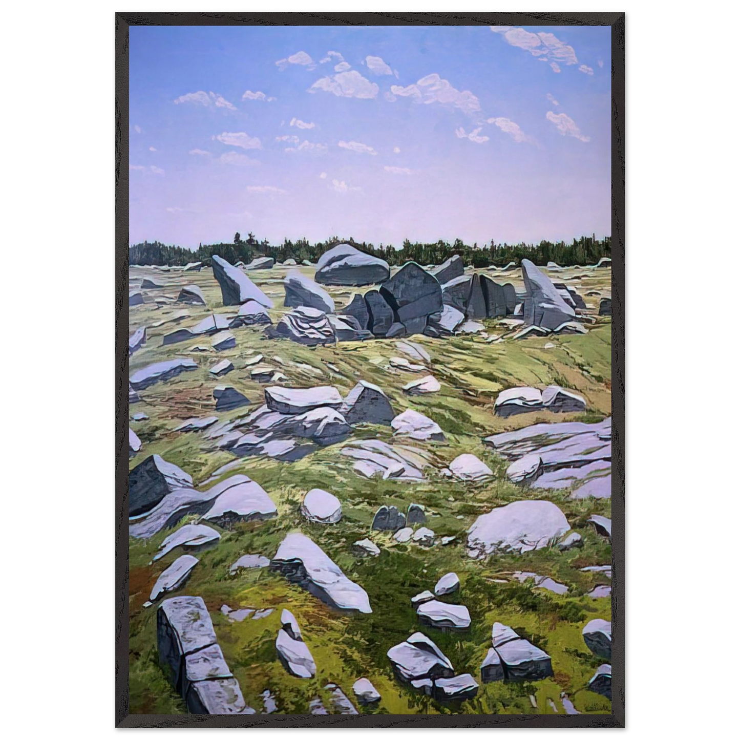 Midday Barren - 1983 - Neil Welliver 70x100 cm / 28x40 inches Framed Art Print – Black Wooden Frame