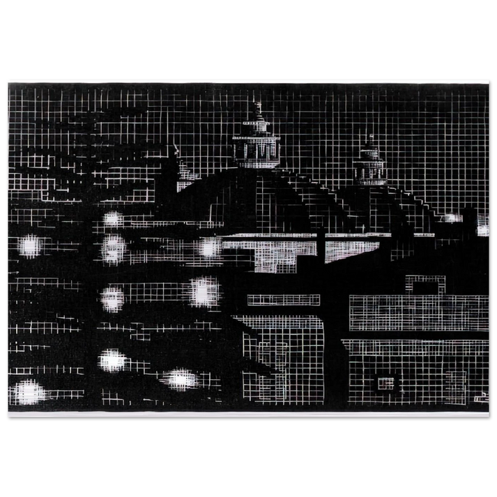 NOCTURNAL ROME 5 - MC Escher Brushed Aluminum Print - 70x100 cm / 28x40 inches | MC Escher Aluminum Print | MC Escher Prints