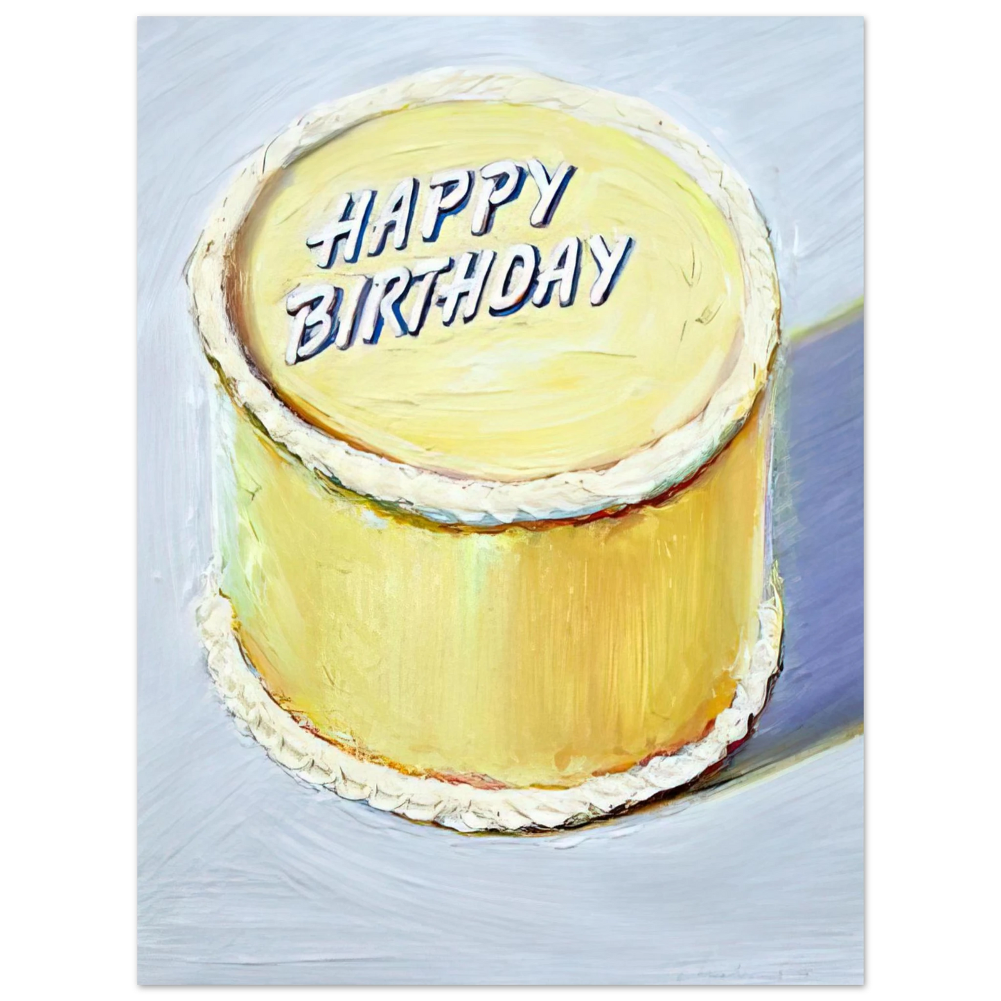 Wayne Thiebaud - Happy Birthday Cake - 1975 Wall Art - 60x80 cm / 24x32 inches - Premium Wooden Framed Poster With Fine Art Paper - Wood frame
