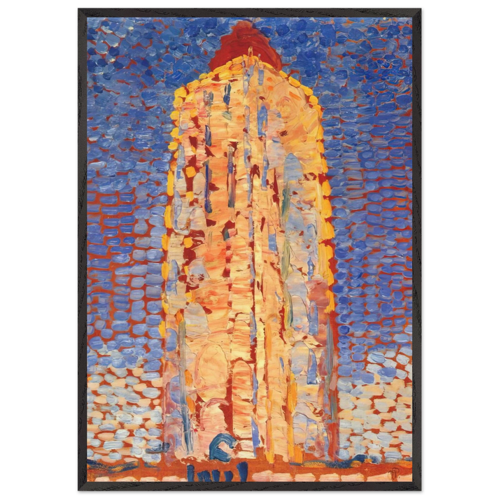 Lighthouse in Westkapelle - Piet Mondrian 70x100 cm / 28x40 inches Framed Art Print – Black Wooden Frame