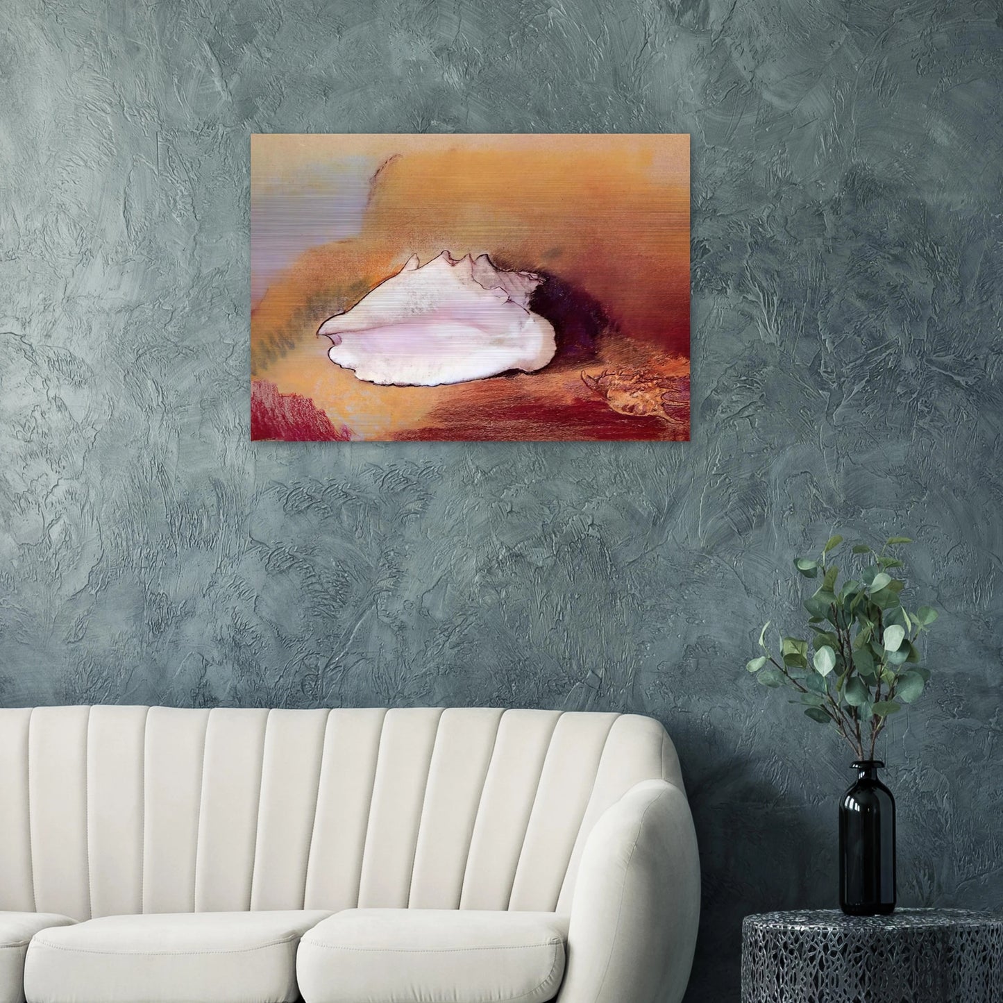 THE SEASHELL 1912 - Odilon Redon Brushed Aluminum Print - 70x100 cm / 28x40 inches | Odilon Redon Aluminum Print | Odilon Redon Prints