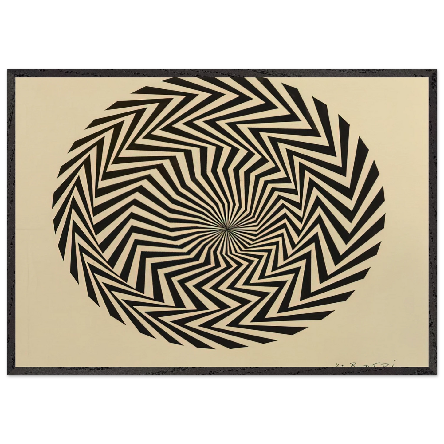 BLAZE STUDY 1962 - Bridget Riley 70x100 cm / 28x40 inches Framed Art Print – Black Wooden Frame