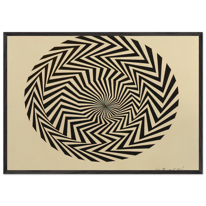 BLAZE STUDY 1962 - Bridget Riley 70x100 cm / 28x40 inches Framed Art Print – Black Wooden Frame