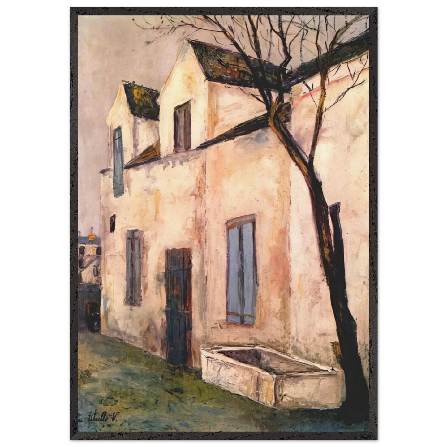 THE DEBRAY FARM - Maurice Utrillo Framed Art Print – Black Wooden Frame - Default Title - -Framed Art Print