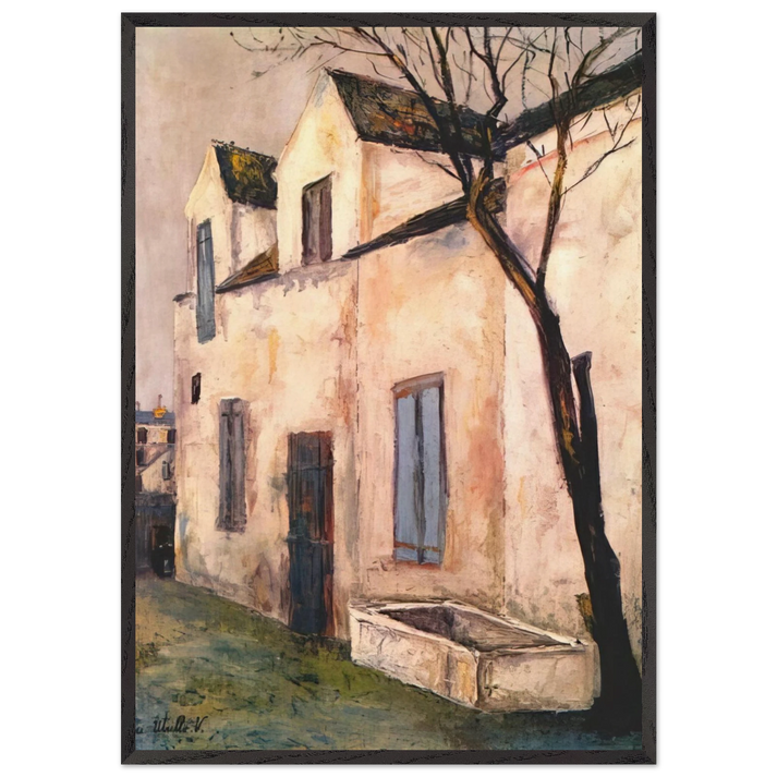 THE DEBRAY FARM - Maurice Utrillo 70x100 cm / 28x40 inches Framed Art Print – Black Wooden Frame