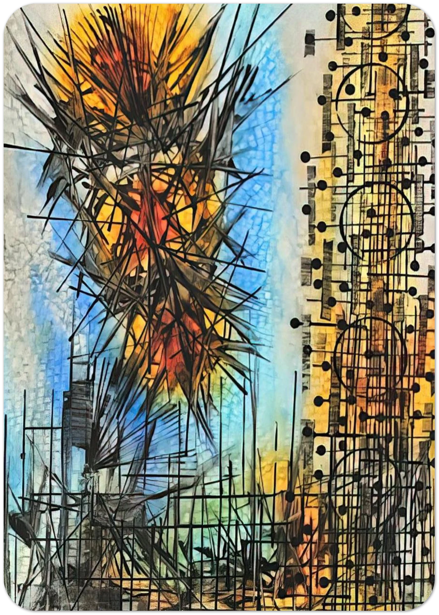 Observation VII - 1965 By Jimmy Ernst Pack of 10 Post Cards | Jimmy Ernst Post Cards | A6 (10.5 x 14.8 cm) - 4.1 x 5.8 inches