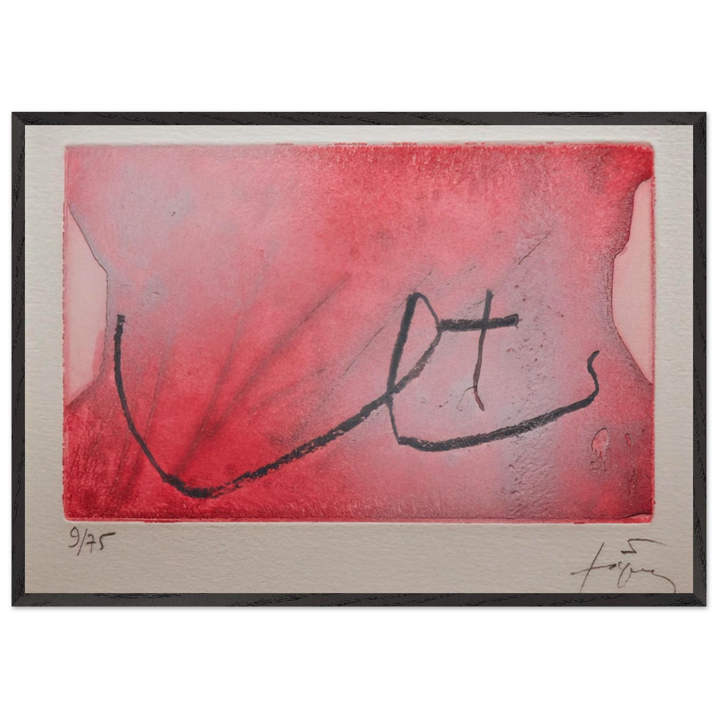 SEINS 1984 - Antoni Tapies Framed Art Print – Black Wooden Frame - Default Title - -Framed Art Print